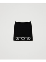 Twinset Twinset GONNA CORTA IN MAGLIA BIC.NERO/OFF WHITE - 242GJ3164