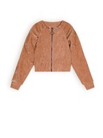 NoNo NoNo Doret cropped velvet stretch cardigan N408-5314 Taupe