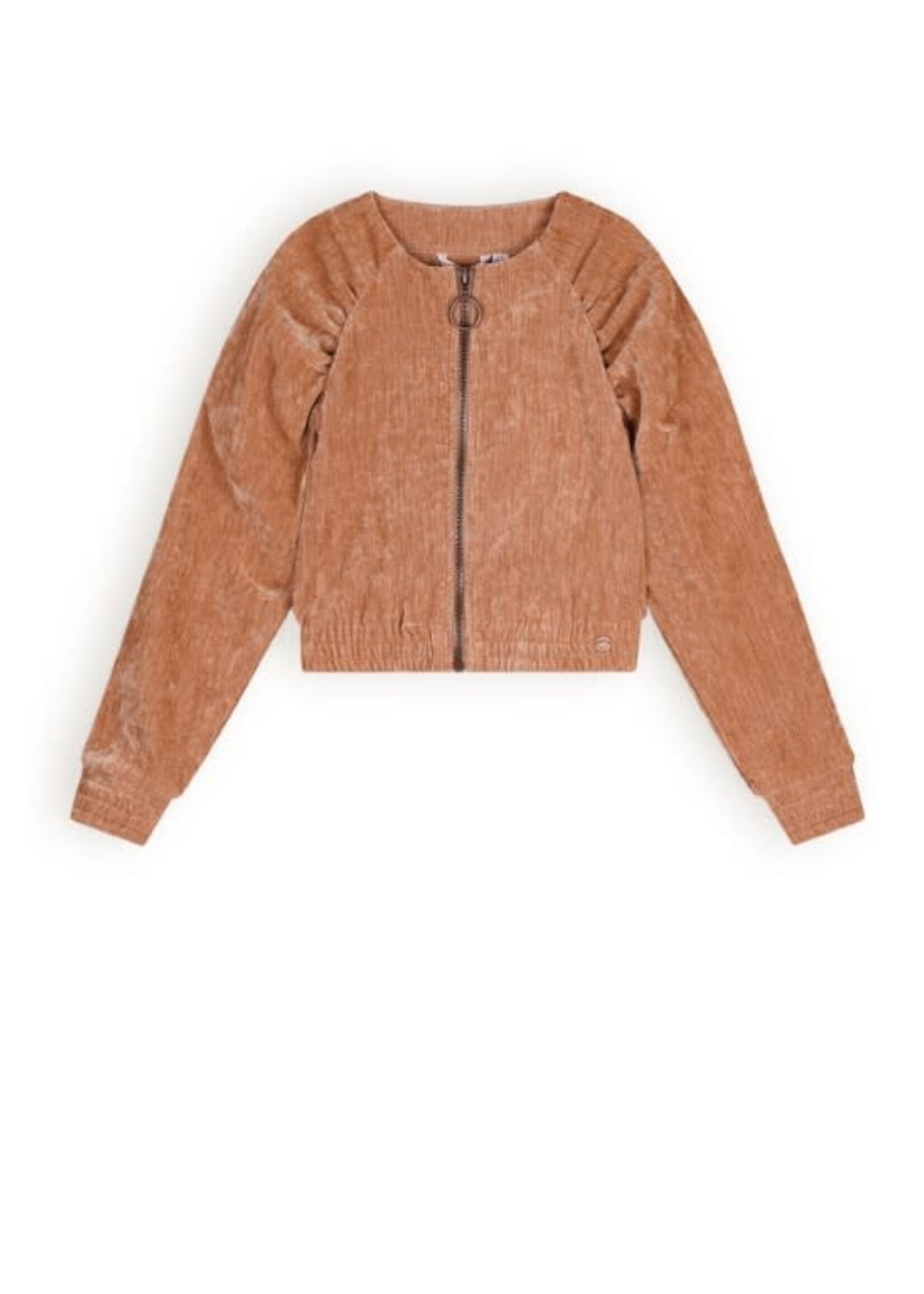 NoNo NoNo Doret cropped velvet stretch cardigan N408-5314 Taupe