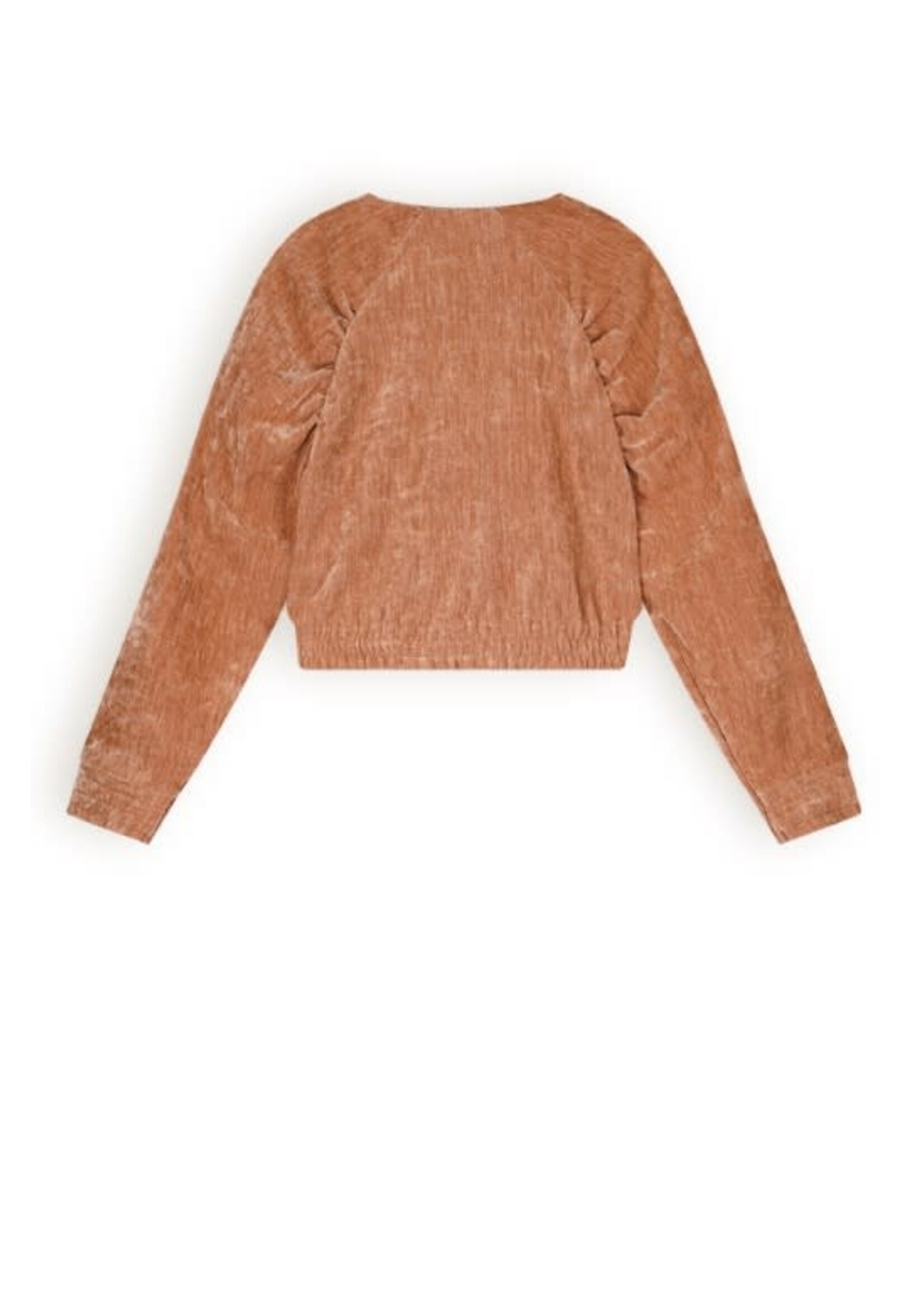 NoNo NoNo Doret cropped velvet stretch cardigan N408-5314 Taupe