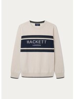 Hackett CHEST STRIPE CREW 902SILVERBIRCH - HK700808