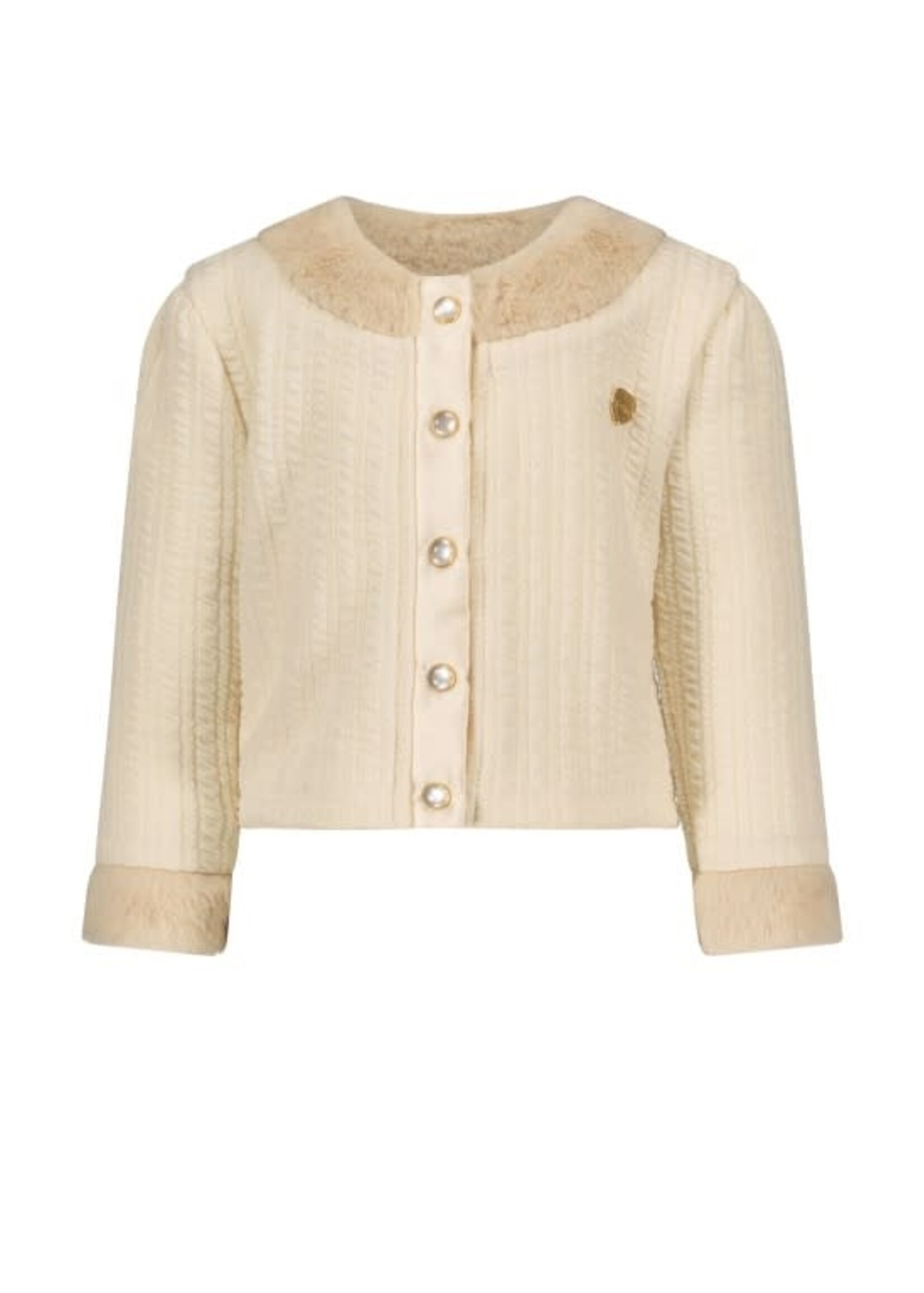 Le Chic Le Chic AMBLEY cable knit & fur jacket C408-7124 Dreamy Creamy