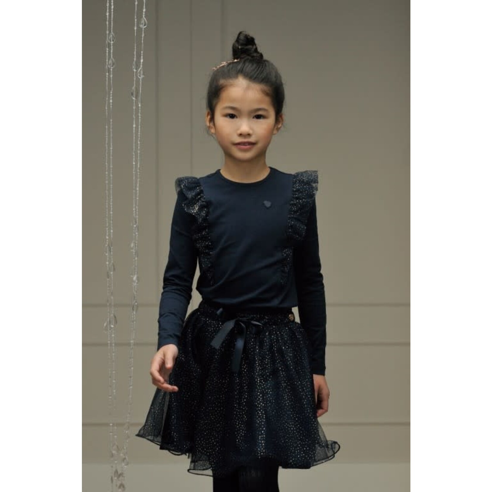 Le Chic Le Chic TREACLE sparkly net skirt C408-5703 Blue Navy