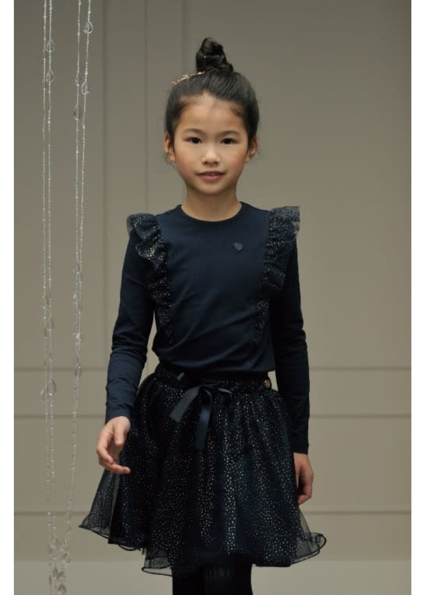 Le Chic Le Chic TREACLE sparkly net skirt C408-5703 Blue Navy