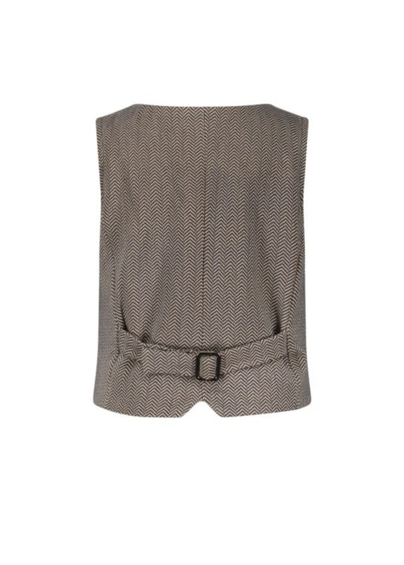 Le Chic Le Chic AVI herringbone gilet L408-8155 Navy