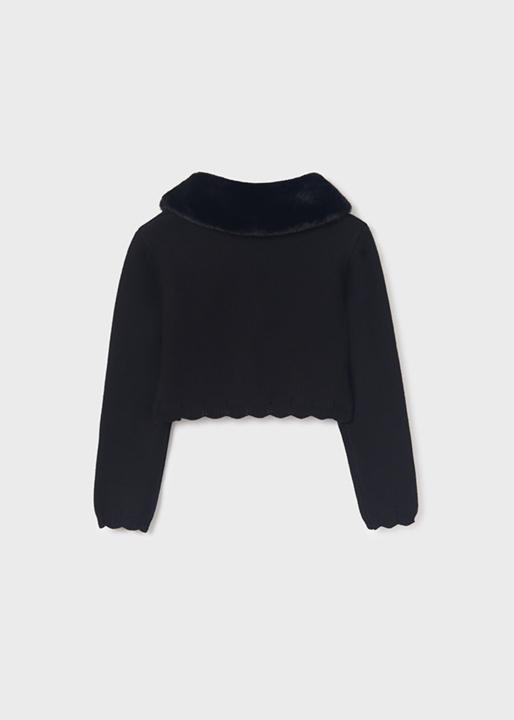 Abel & Lula Abel & Lula Faux fur collar cardigan Black - 23 05862