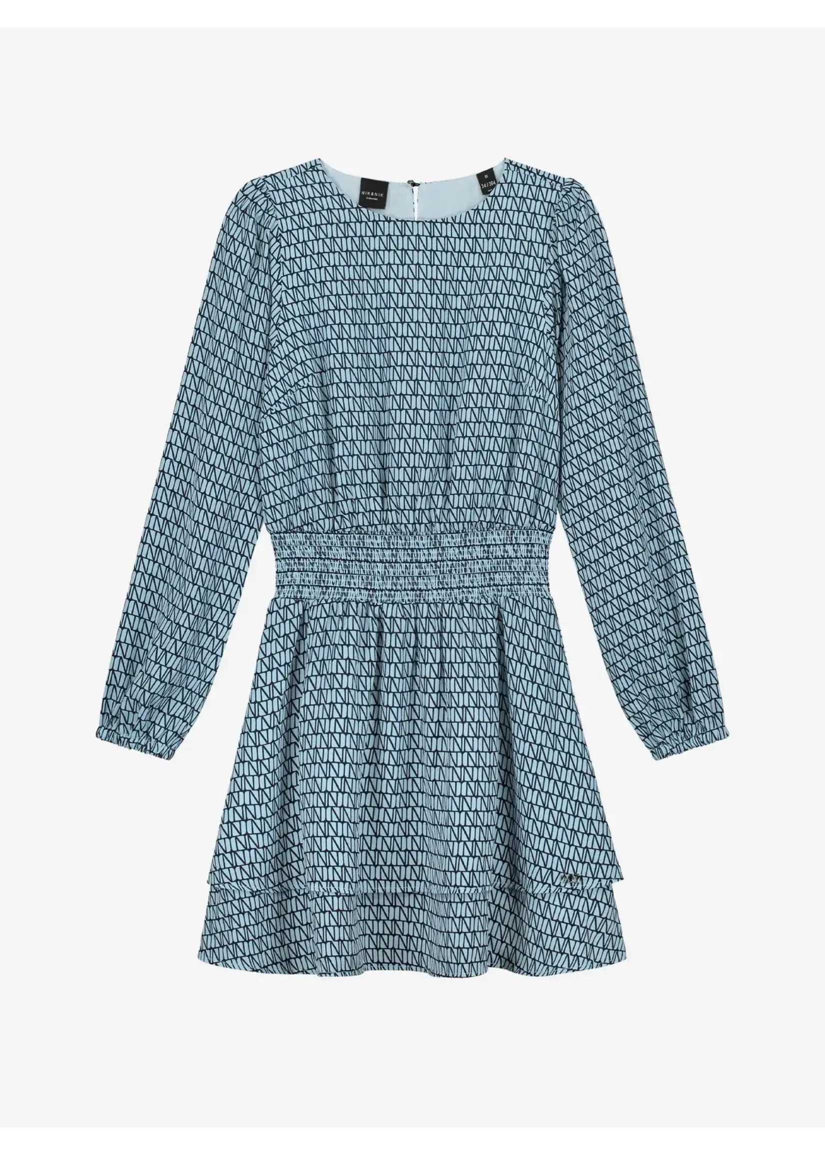 Nik&Nik Nik&Nik Leighton Logo Dress Sky Blue G 5-014 2405