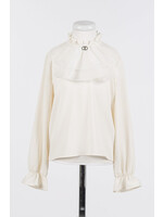 Twinset Twinset CAMICIA IN POPELINE CON JABOT IN ORGANZA OFF WHITE - 242GJ2132