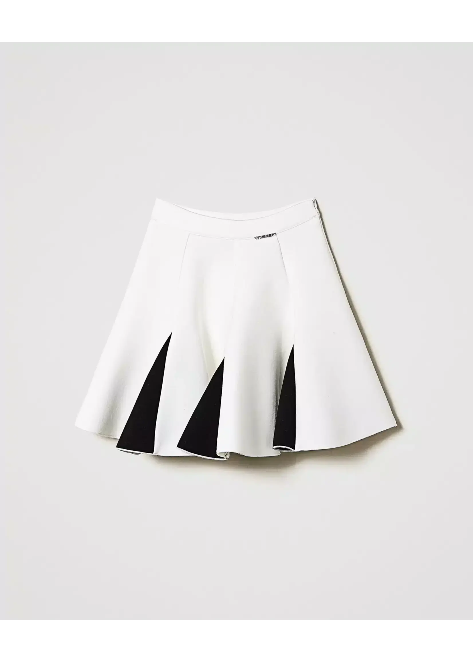 Twinset Twinset GONNA CORTA IN SCUBA BLOCK COLOR BIC.OFF WHITE/NERO - 242GJ2012