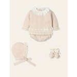 Mac Ilusion Mac Ilusion Traje 4P Canesú, culotte punto, capota y patucos pasacintas terciopelo ""COBIJAR"" NaturalB