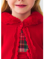 Abel & Lula Abel & Lula Faux fur collar cardigan Red - 22 05818
