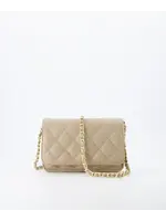 Teatro Tas Leer taupe gestikt goud hengsel