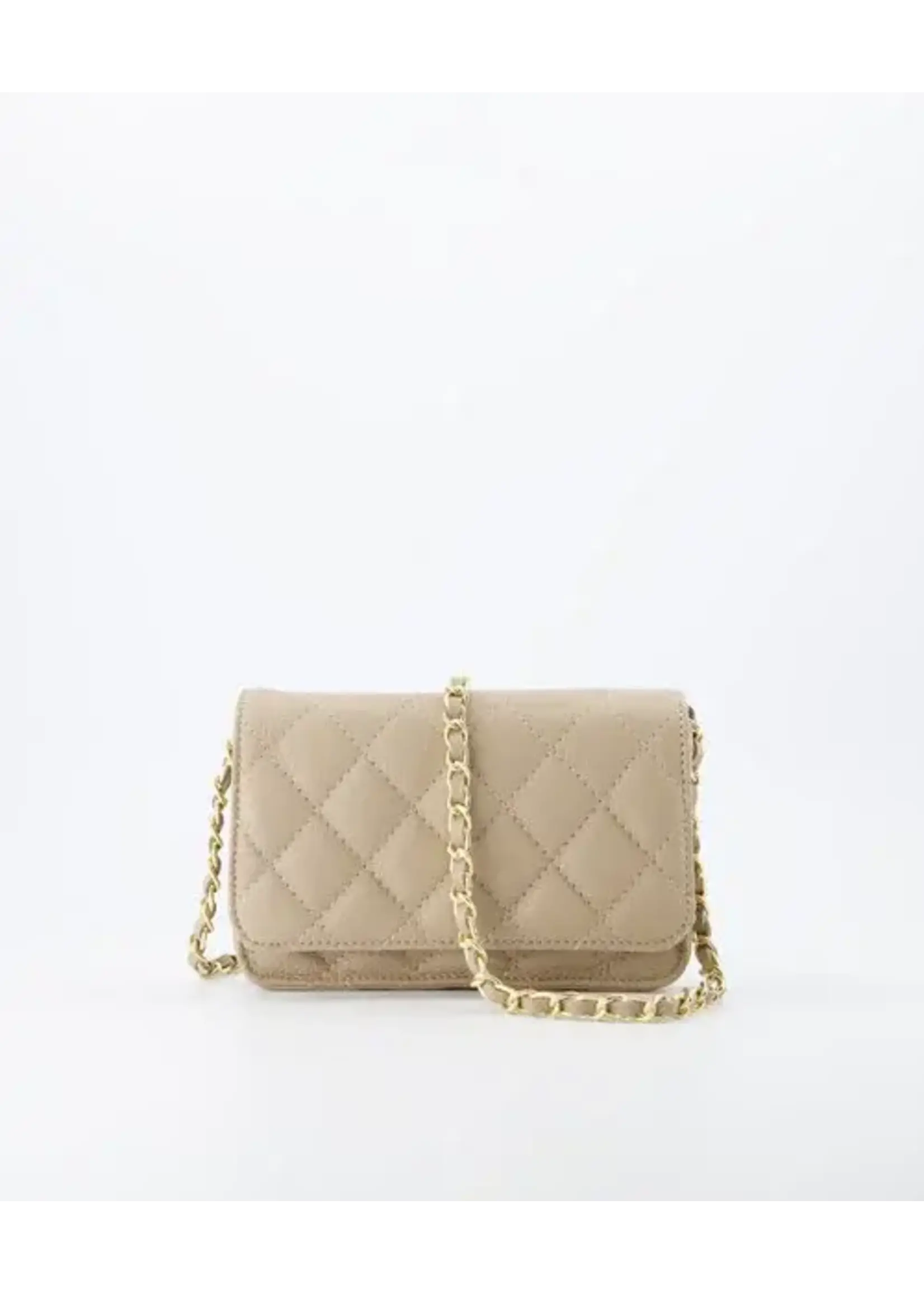 Teatro Tas Leer taupe gestikt goud hengsel