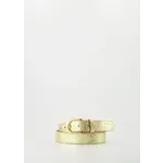 Riem leer croco met gesp - Goud