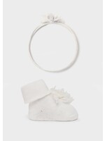 Mayoral Newborn Girl Headband and Socks Set
