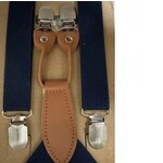 Bretel donker blauw met cognac