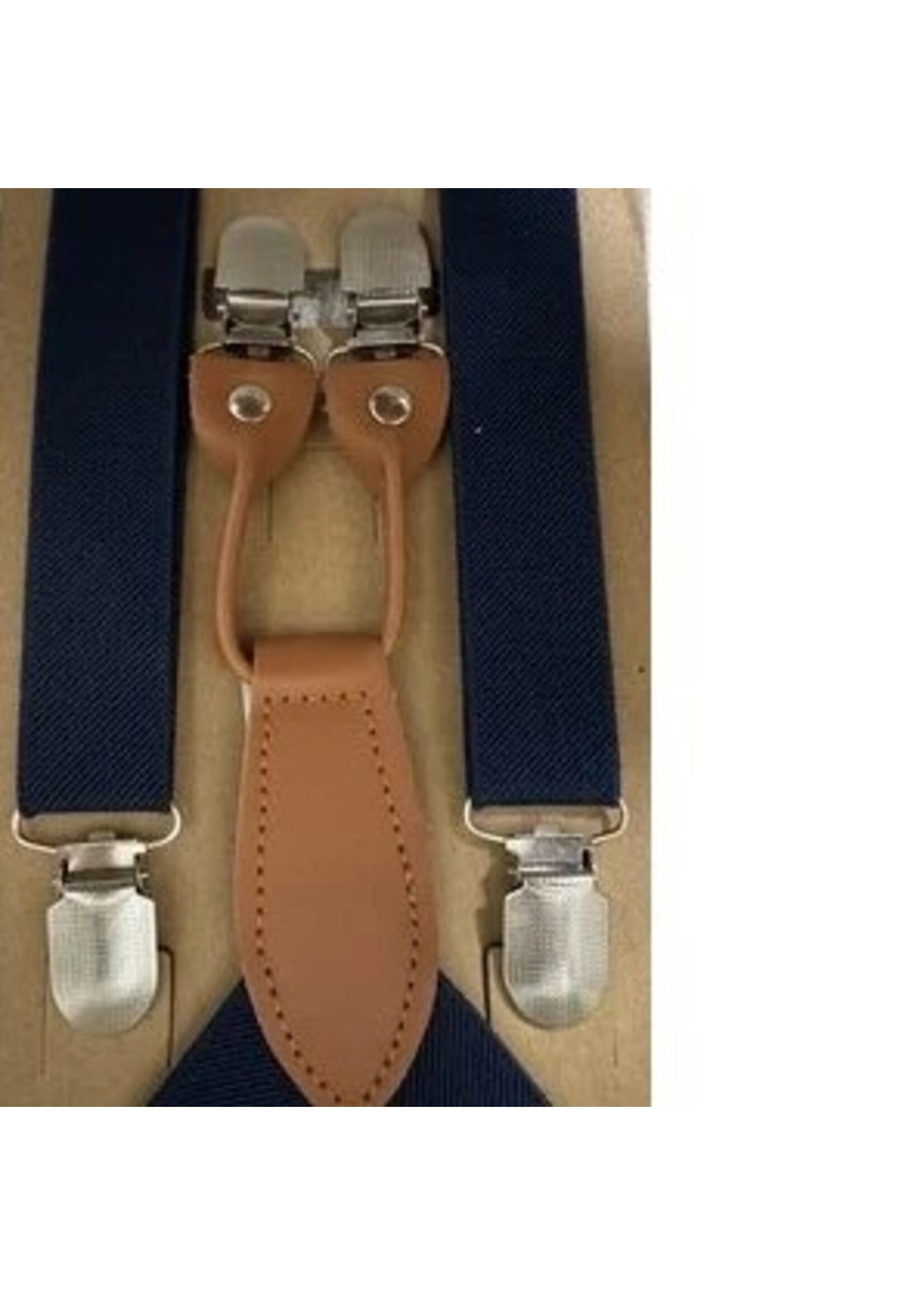 Bretel donker blauw met cognac