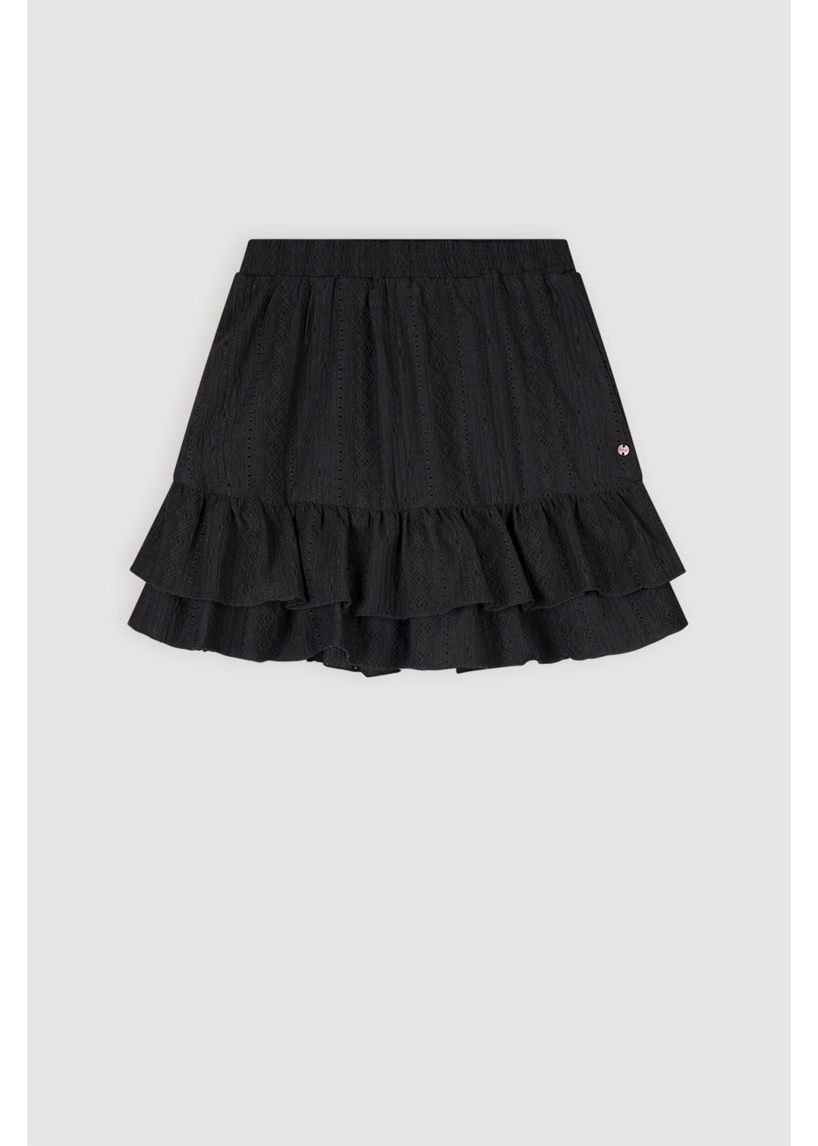 Nobell Nobell Naia lace jersey frill skirt Q409-3720 Jet Black