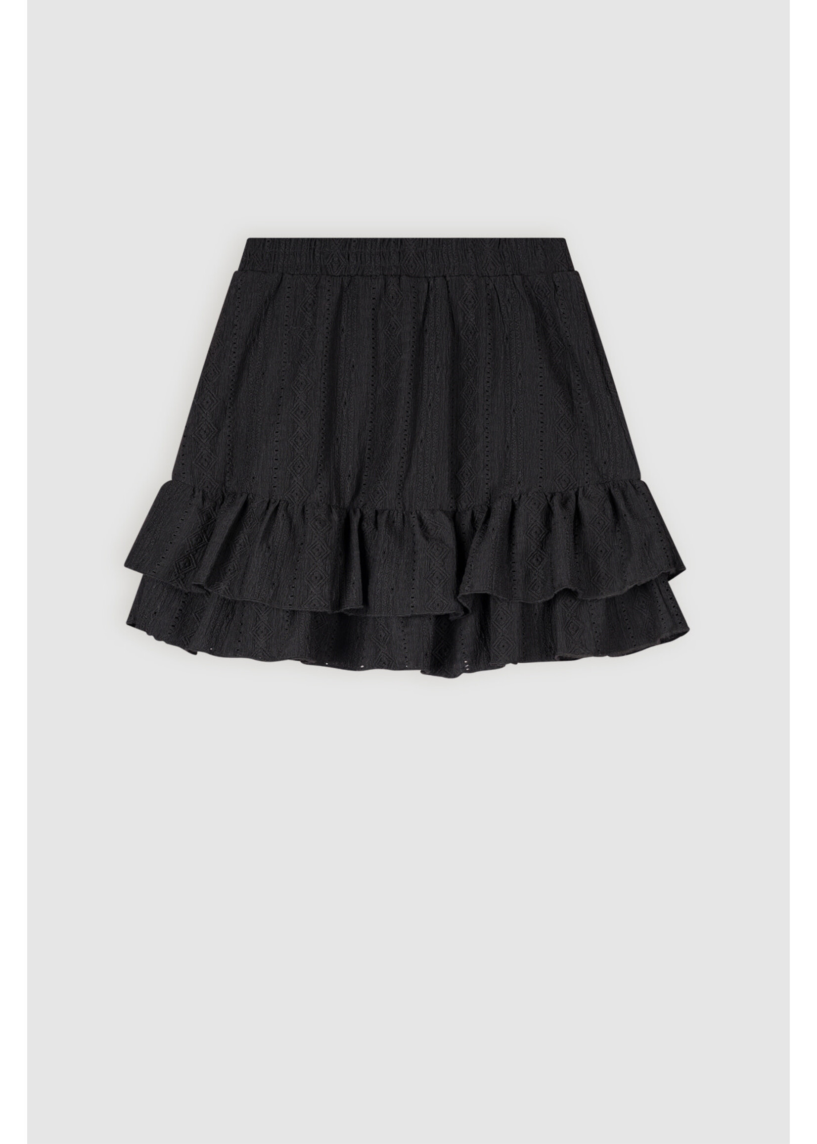 Nobell Nobell Naia lace jersey frill skirt Q409-3720 Jet Black