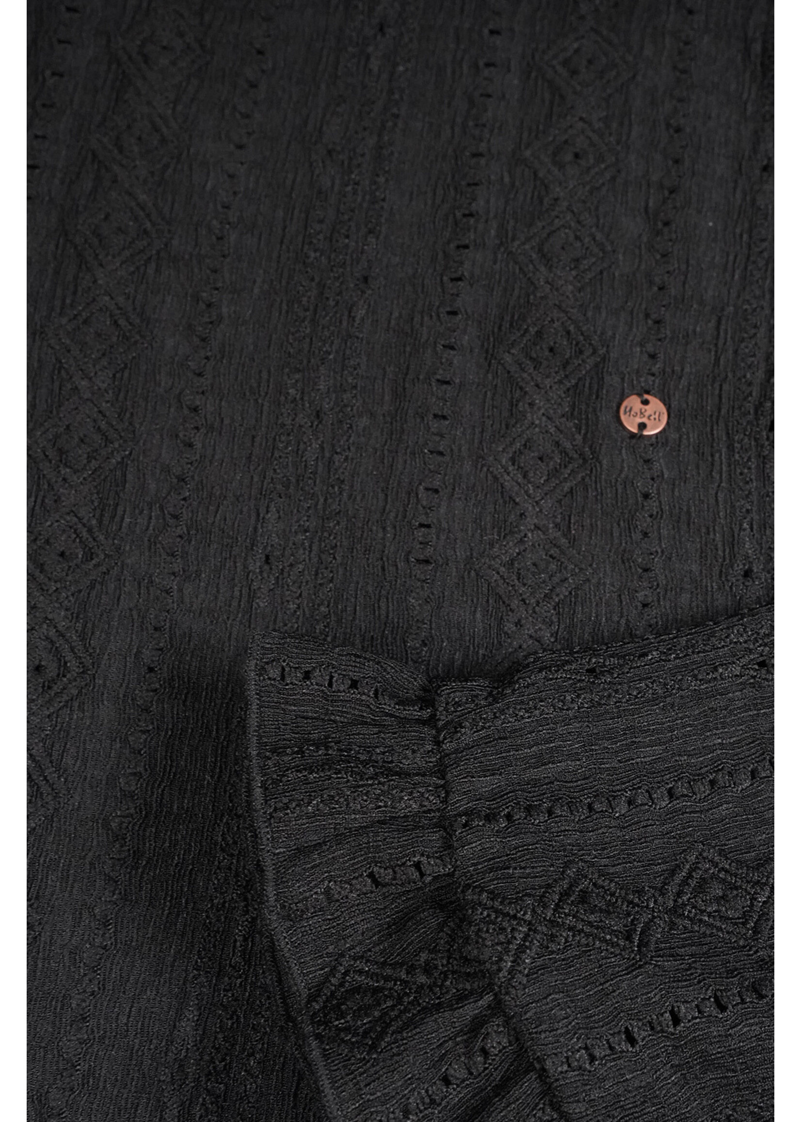 Nobell Nobell Kacey lace jersey top Q409-3423 Jet Black