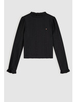 Nobell Nobell Kacey lace jersey top Q409-3423 Jet Black