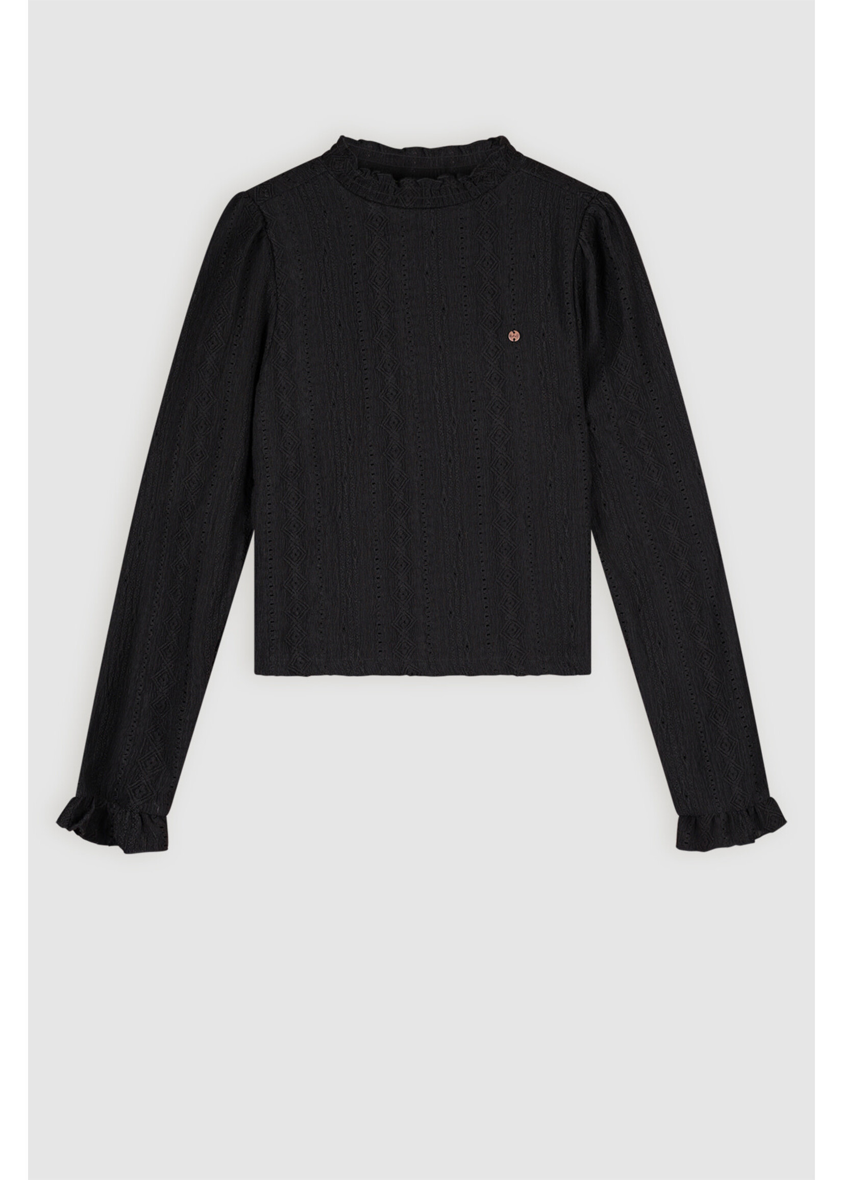 Nobell Nobell Kacey lace jersey top Q409-3423 Jet Black