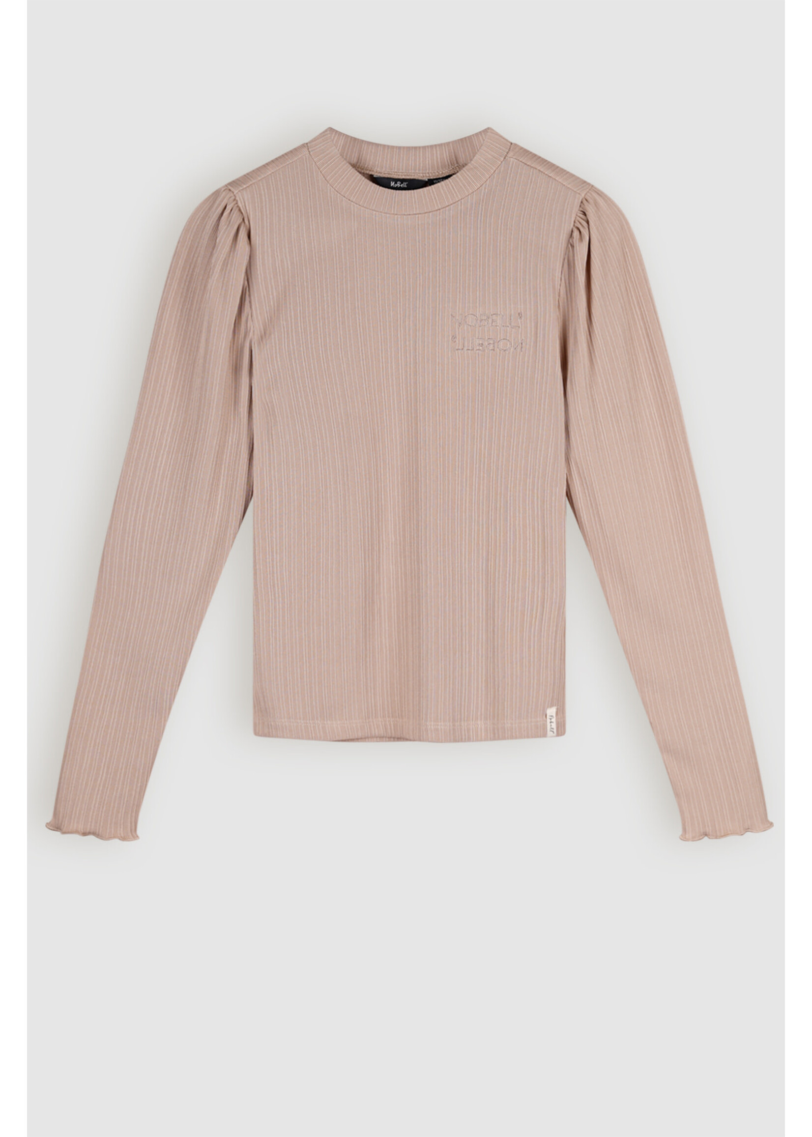 Nobell Nobell Krop Fine Rib cropped long sleeve top Q408-3405 Rosy Sand