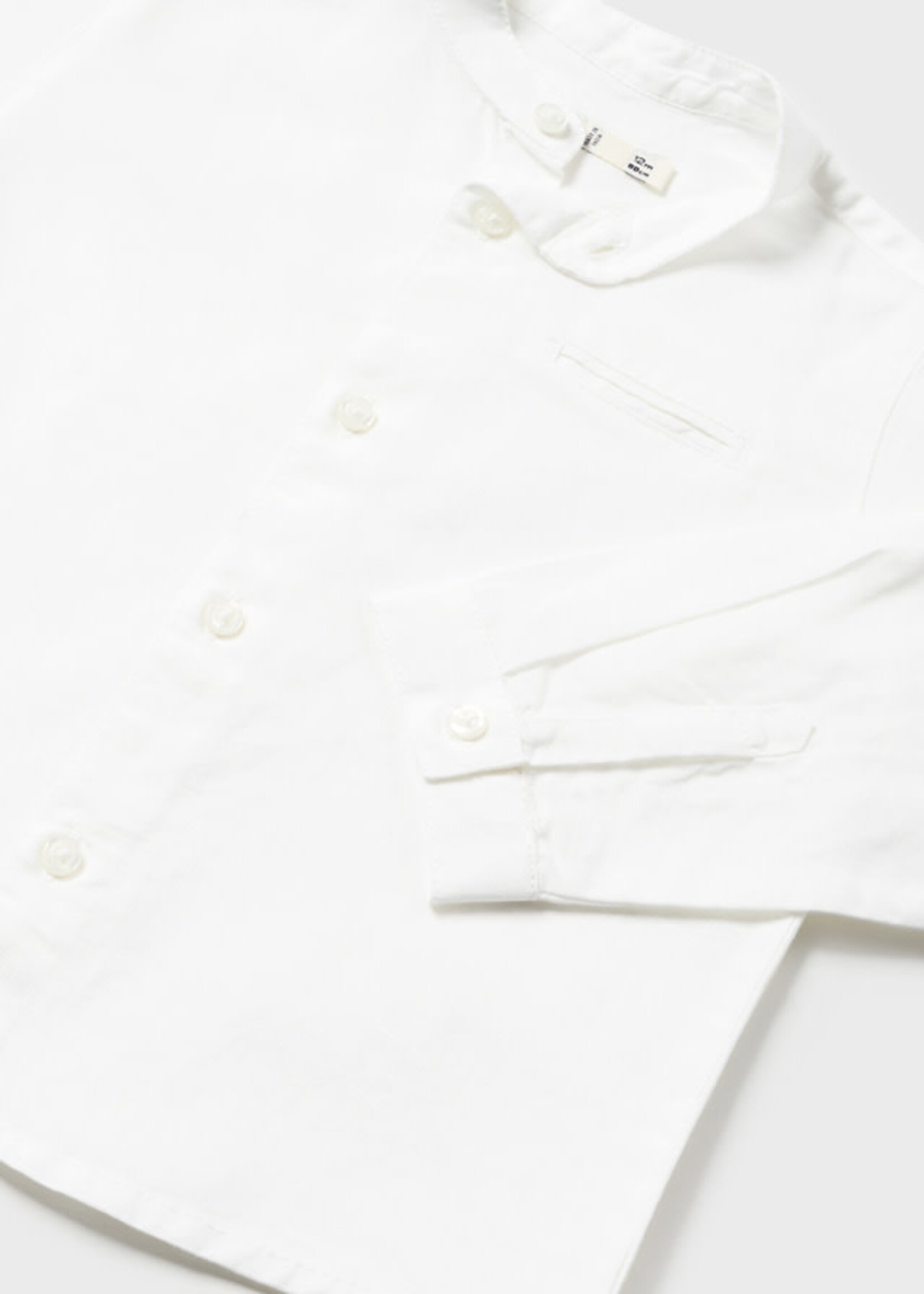 Mayoral Mayoral L/s linen mao shirt White - 24 01115