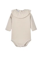 Babidu Babidu LONG SLEEVE RUFFLED NECK BODYSUIT beige