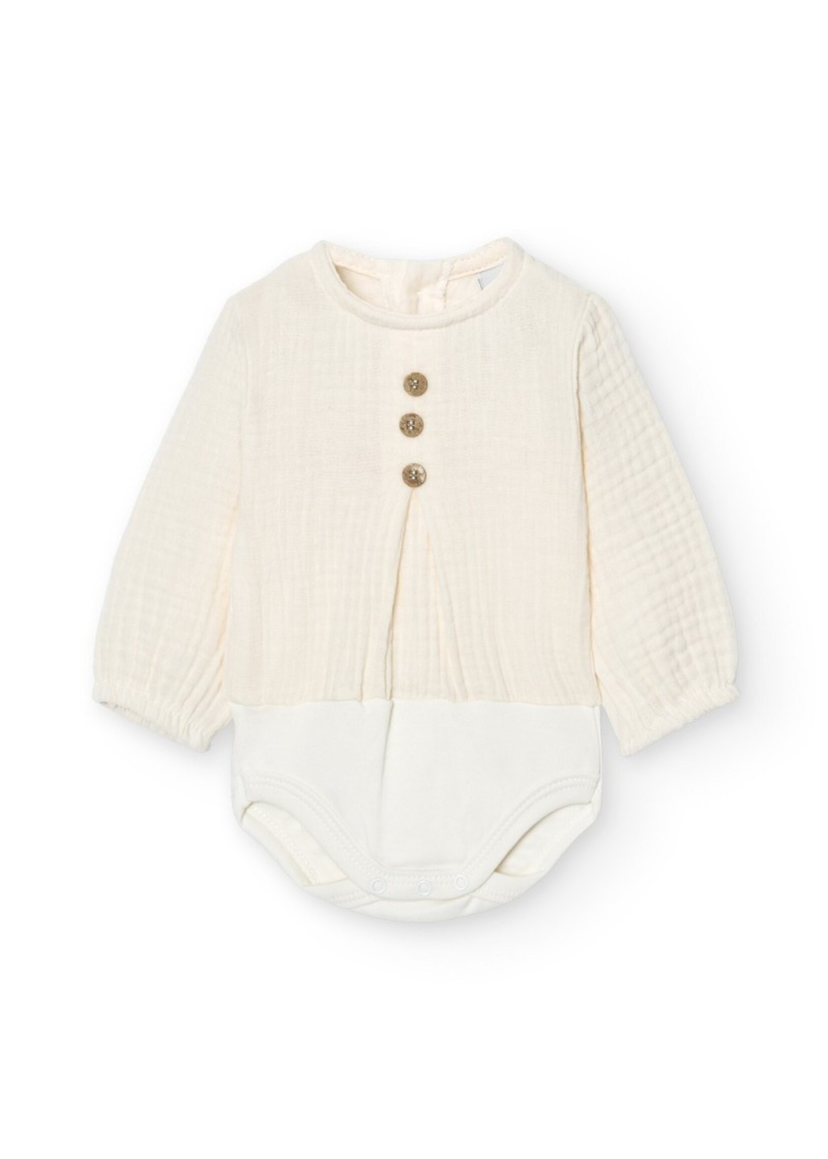 Babidu Babidu  romper off white met knoopjes