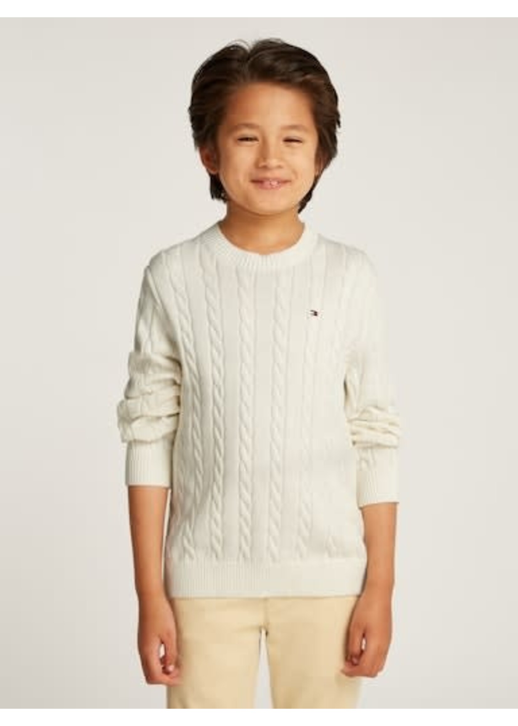 Tommy Hilfiger Tommy Hilfiger CREW NECK COTTON CAB, Z00 KB0KB09348Z00 Ivory Petal