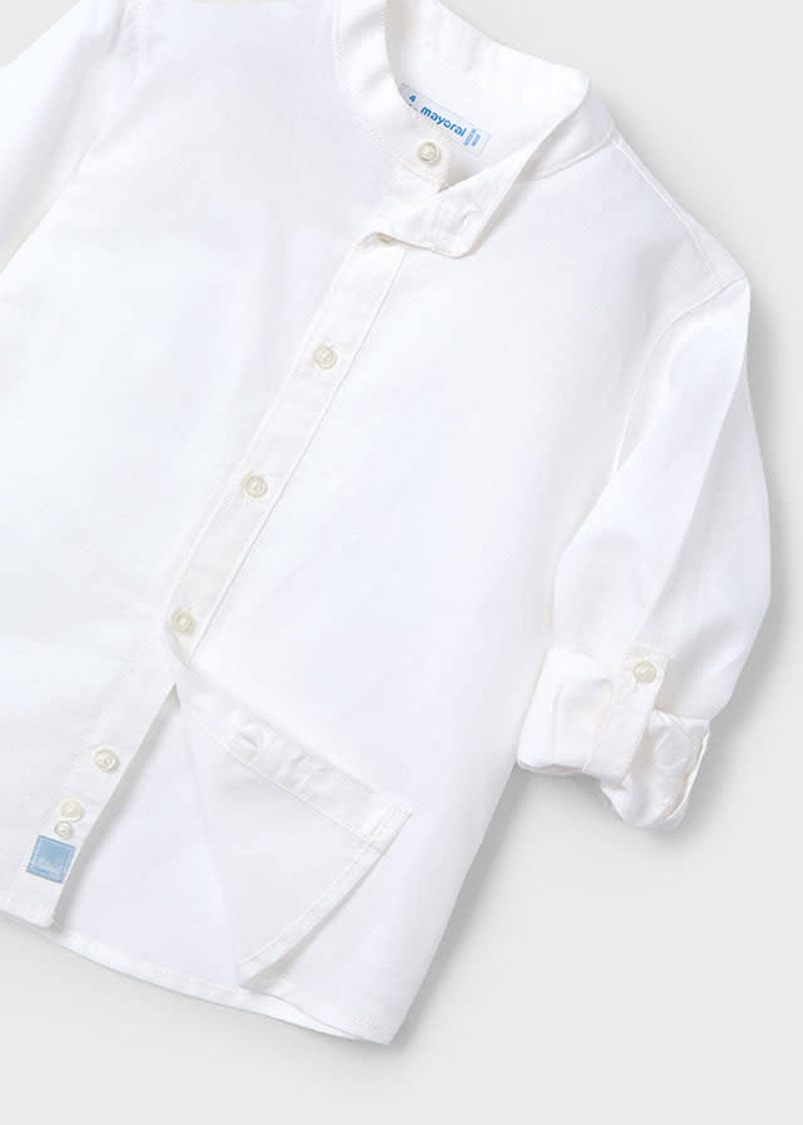 Mayoral Mayoral L/s mao collar linen shirt White - 25 03119