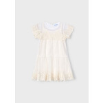 Mayoral Mayoral Embroidered tulle dress Bone - 25 03909