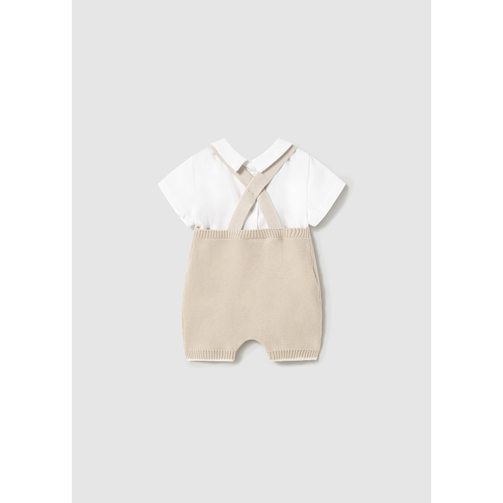 Mayoral Mayoral Knit dungarees set Stone - 25 01607