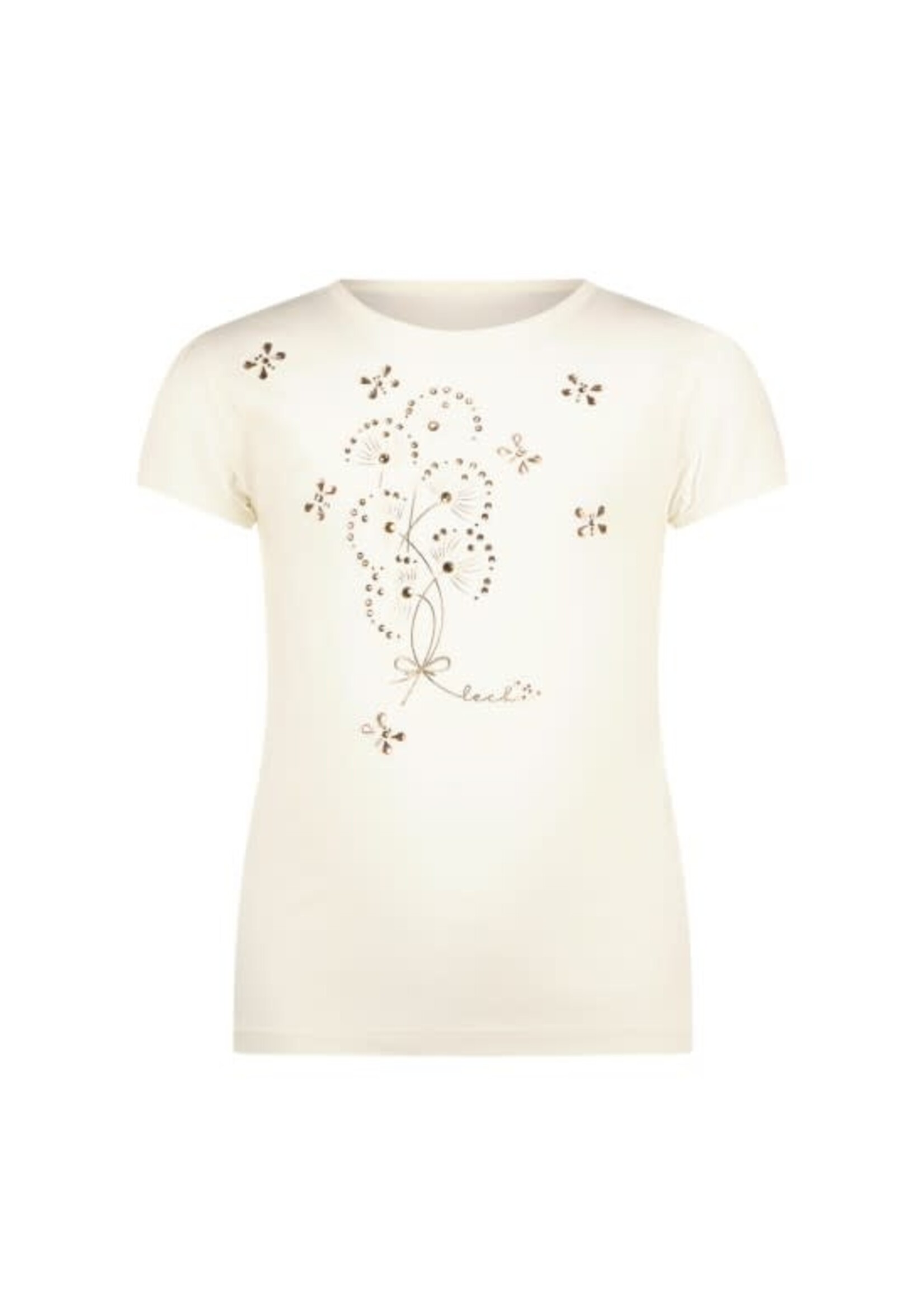 Le Chic Le Chic NOMMY foil & stones T-shirt C411-5412 Pearled Ivory