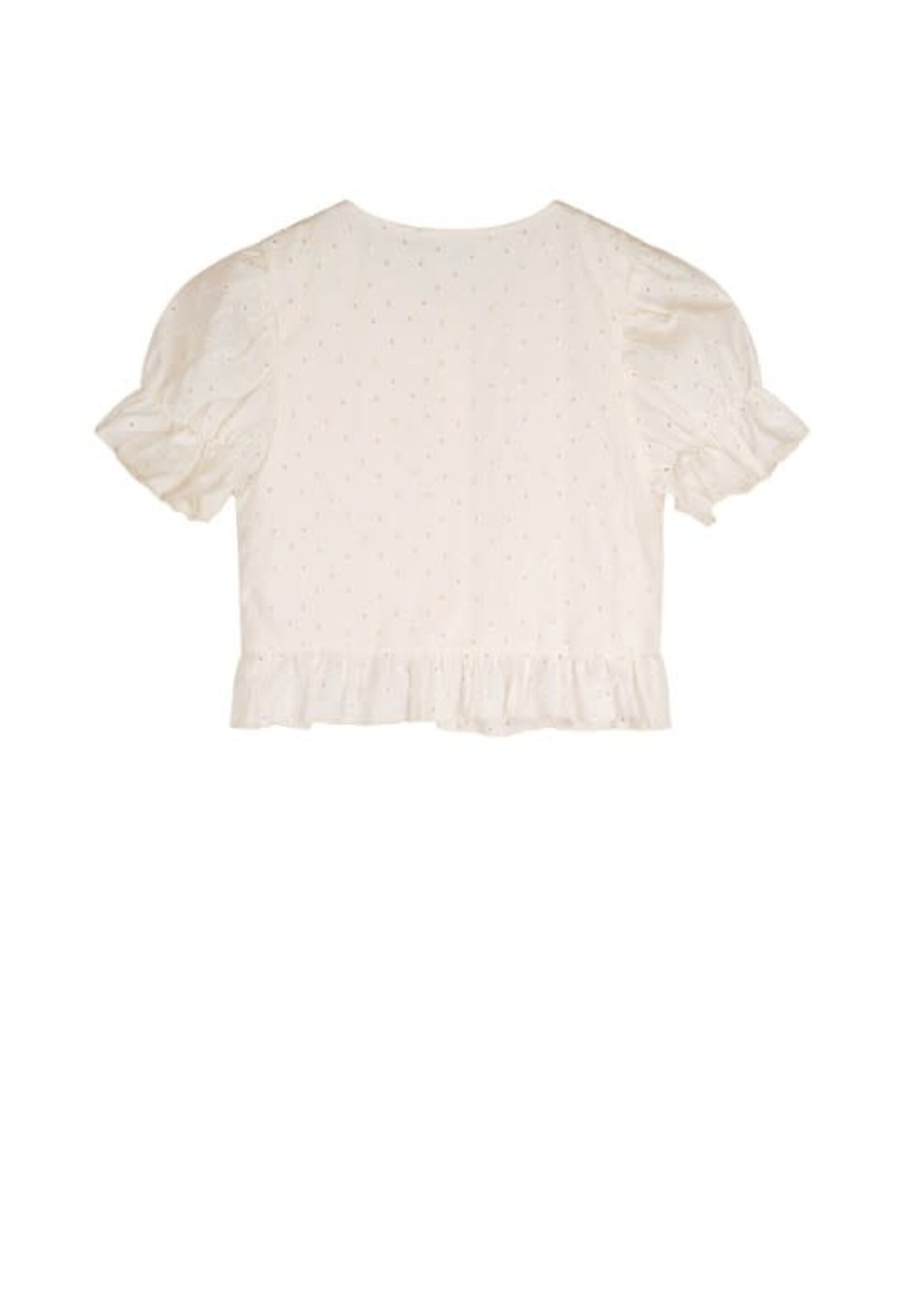 NoNo NoNo Tylia embroidered cotton blouse s/sl N412-5100 Pearled Ivory