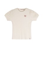 NoNo NoNo Kyoto Rib Jersey lurex tshirt s/sl N412-5403 Pearled Ivory