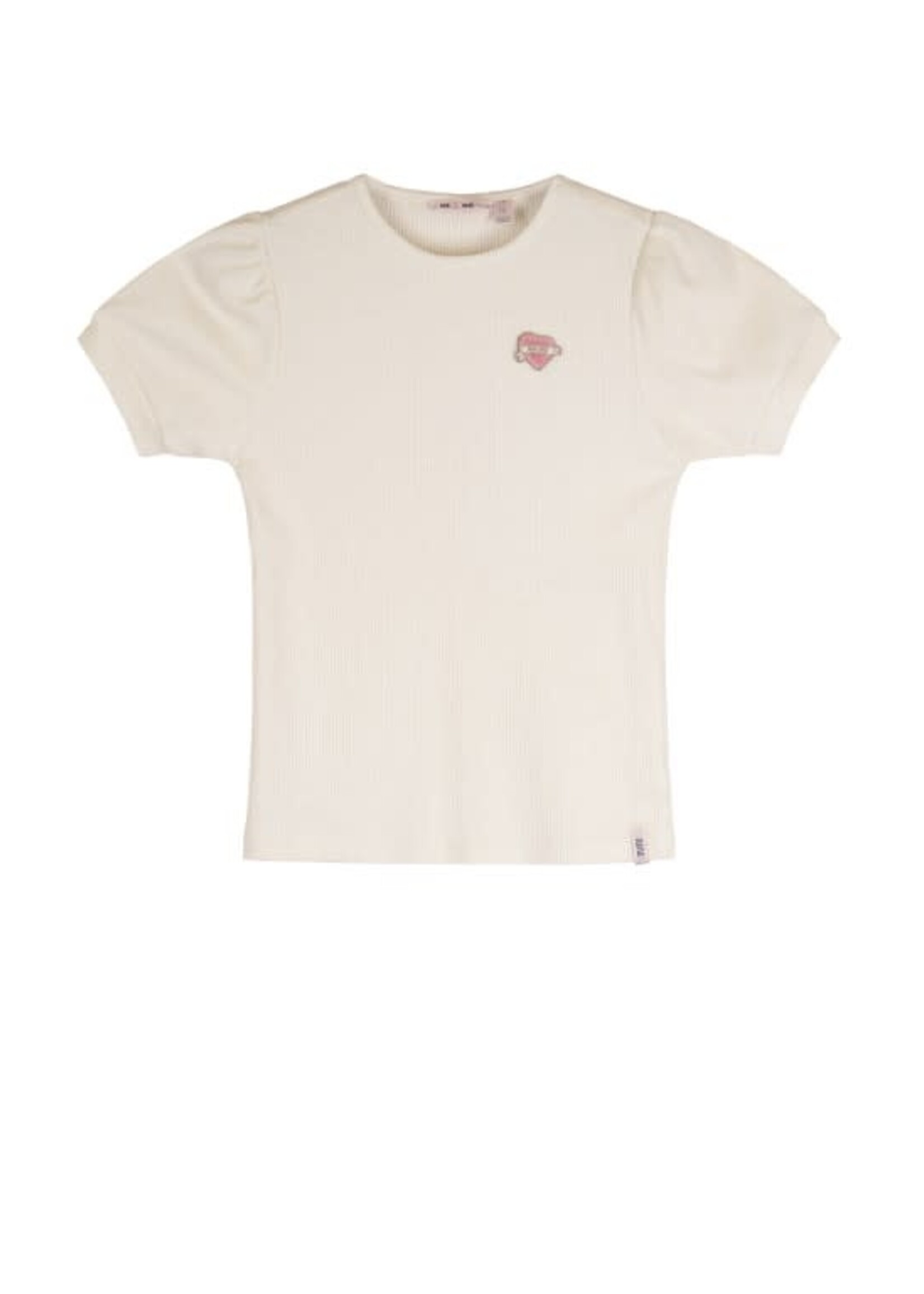 NoNo NoNo Kyoto Rib Jersey lurex tshirt s/sl N412-5403 Pearled Ivory