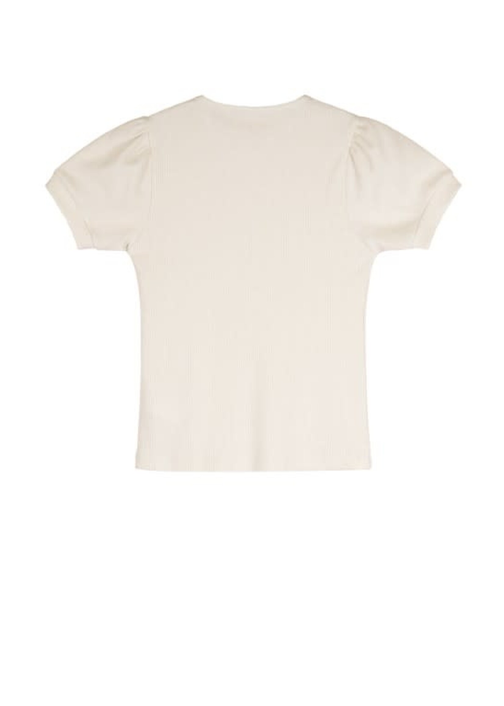 NoNo NoNo Kyoto Rib Jersey lurex tshirt s/sl N412-5403 Pearled Ivory