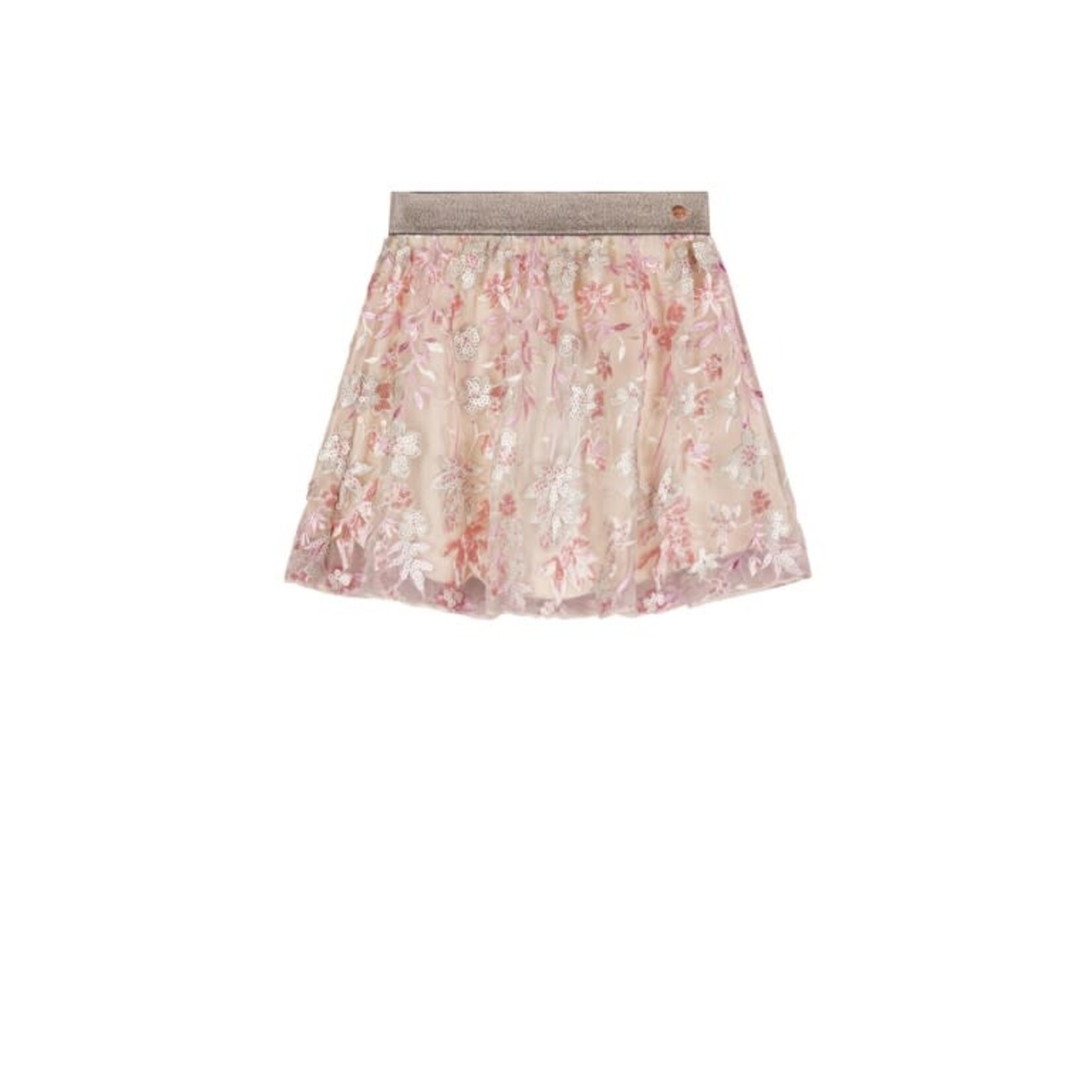 NoNo NoNo Nele Embroidered Sequins Mesh Skirt N412-5701 Sparkle Rose