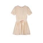 NoNo NoNo Merel AOP Plissee Dress s/sl N412-5808 Light Gold