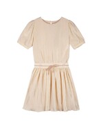 NoNo NoNo Merel AOP Plissee Dress s/sl N412-5808 Light Gold