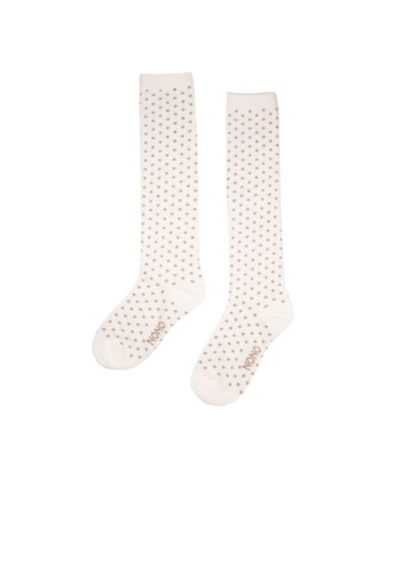 NoNo NoNo Rabi long dotted sock N412-5901 Pearled Ivory