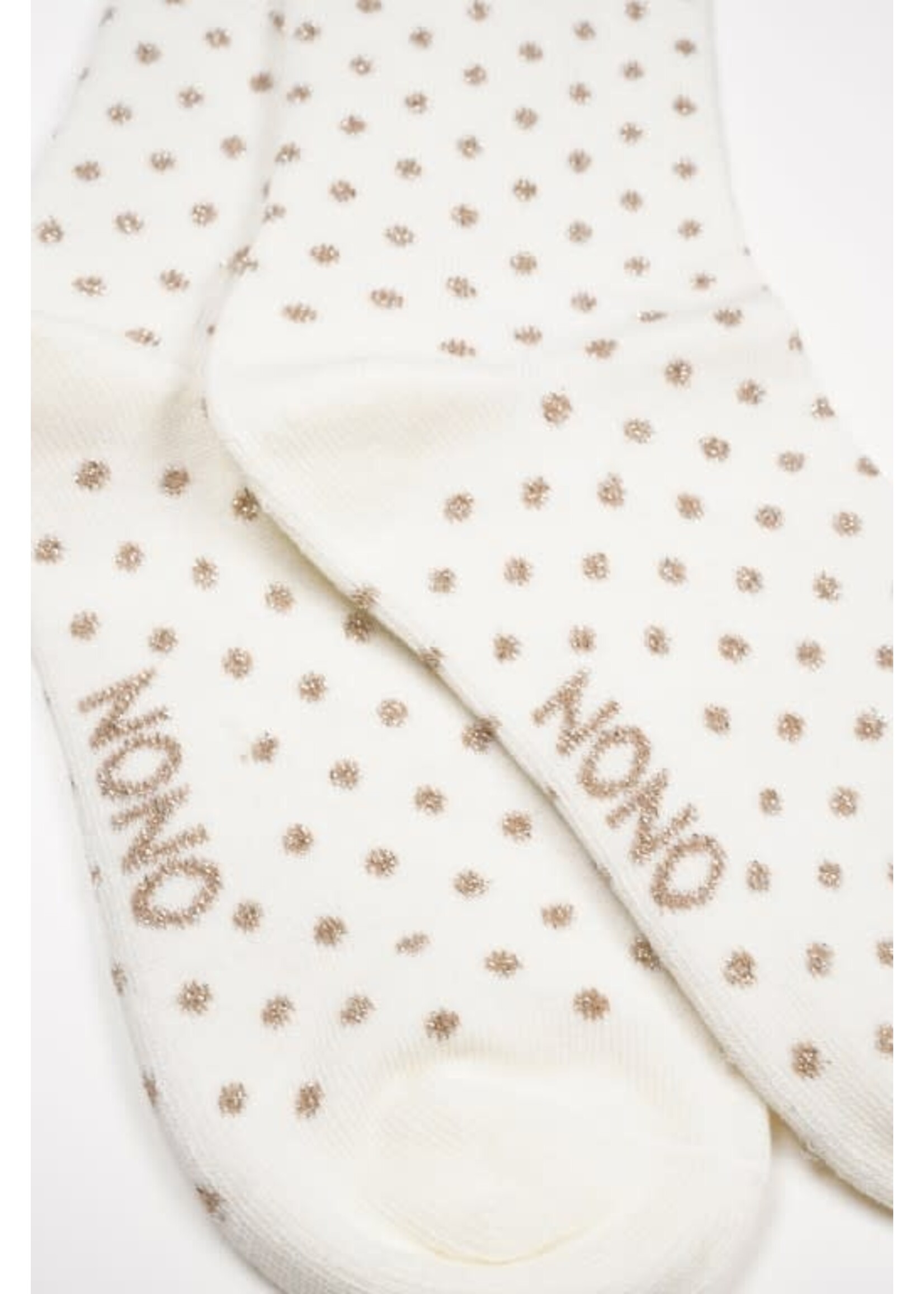 NoNo NoNo Rabi long dotted sock N412-5901 Pearled Ivory