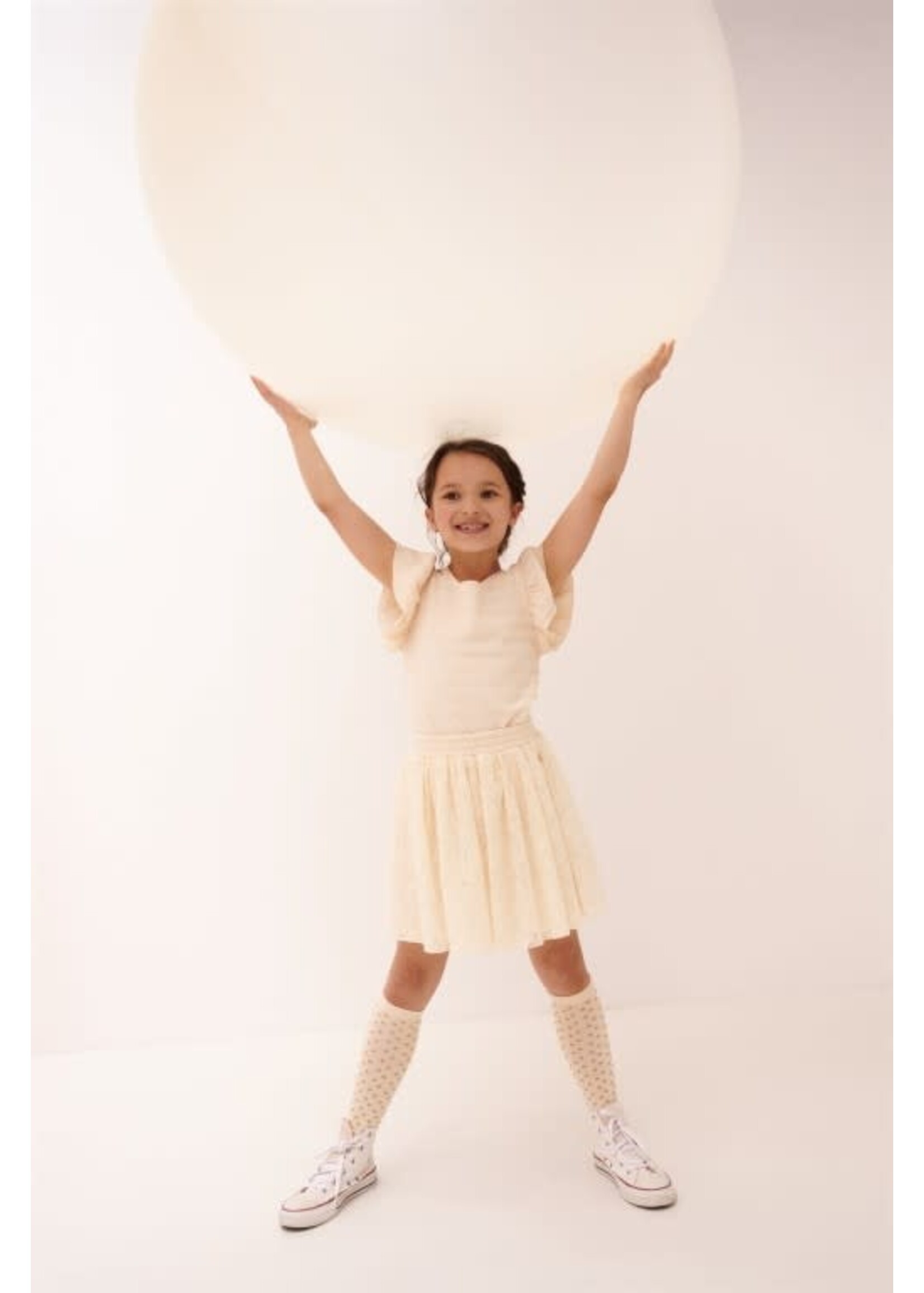 NoNo NoNo Rabi long dotted sock N412-5901 Pearled Ivory