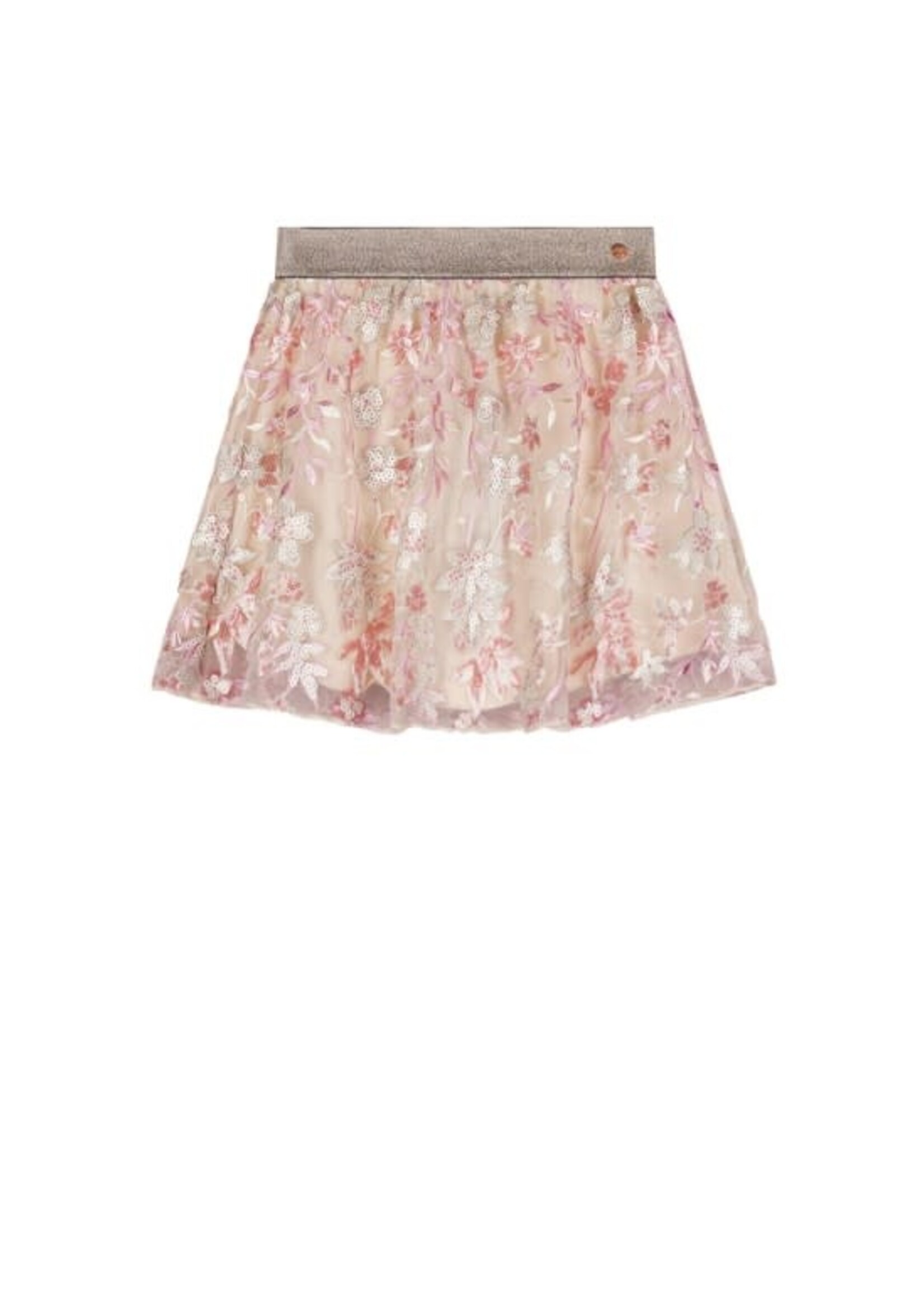 NoNo NoNo Nele Embroidered Sequins Mesh Skirt N412-5701 Sparkle Rose