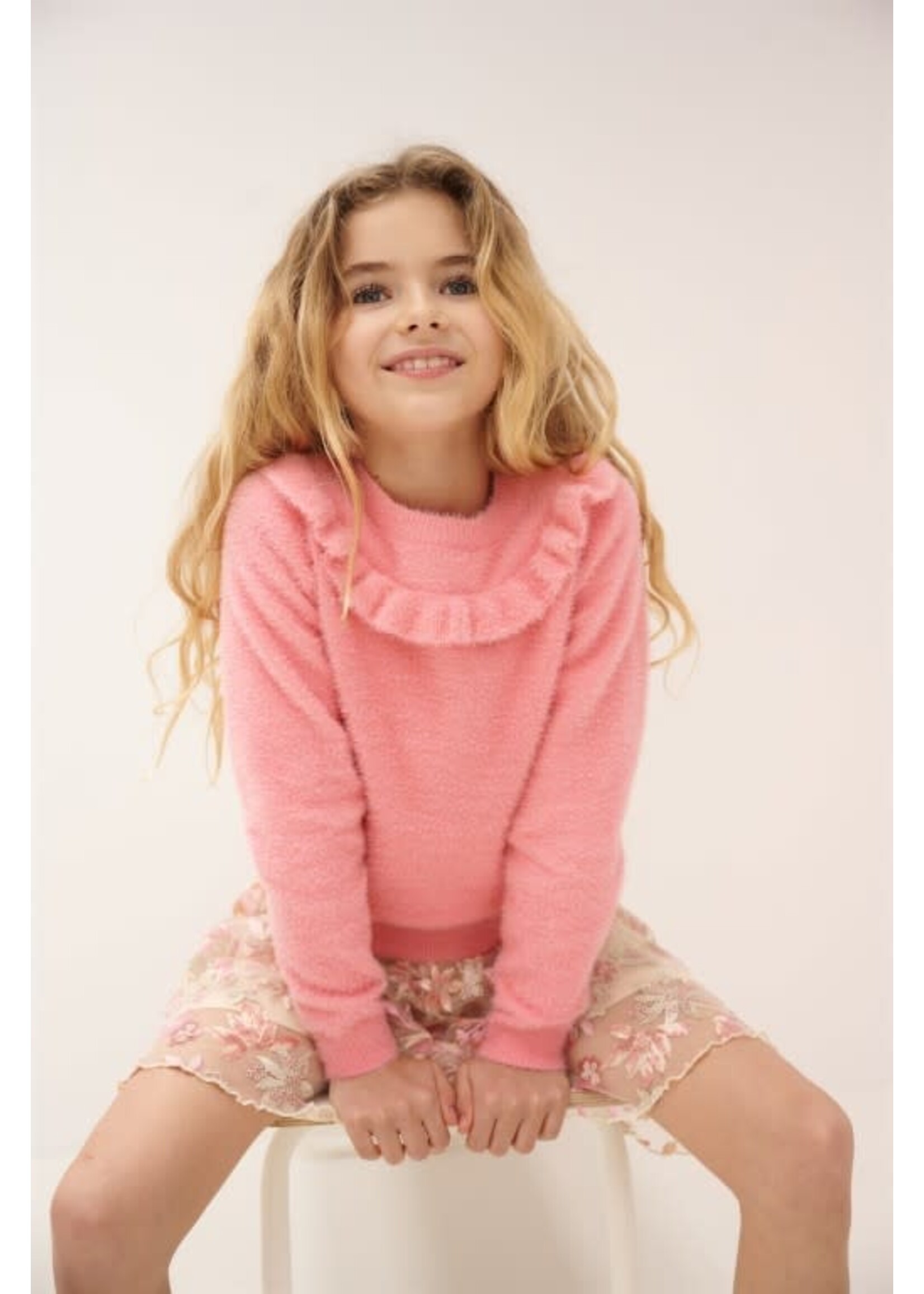 NoNo NoNo Nele Embroidered Sequins Mesh Skirt N412-5701 Sparkle Rose