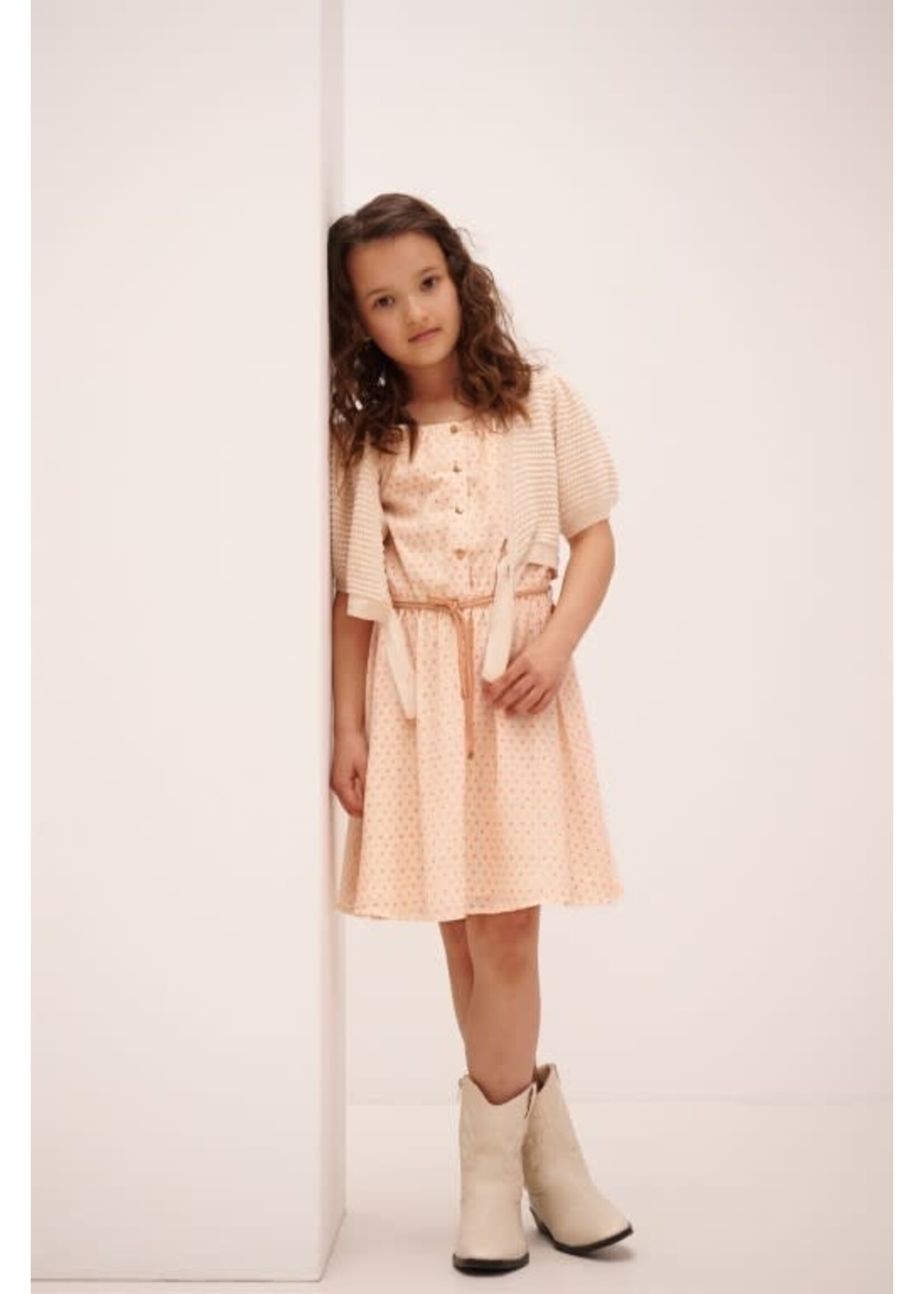 NoNo NoNo Moas AOP heart dress N412-5804 Pearled Ivory