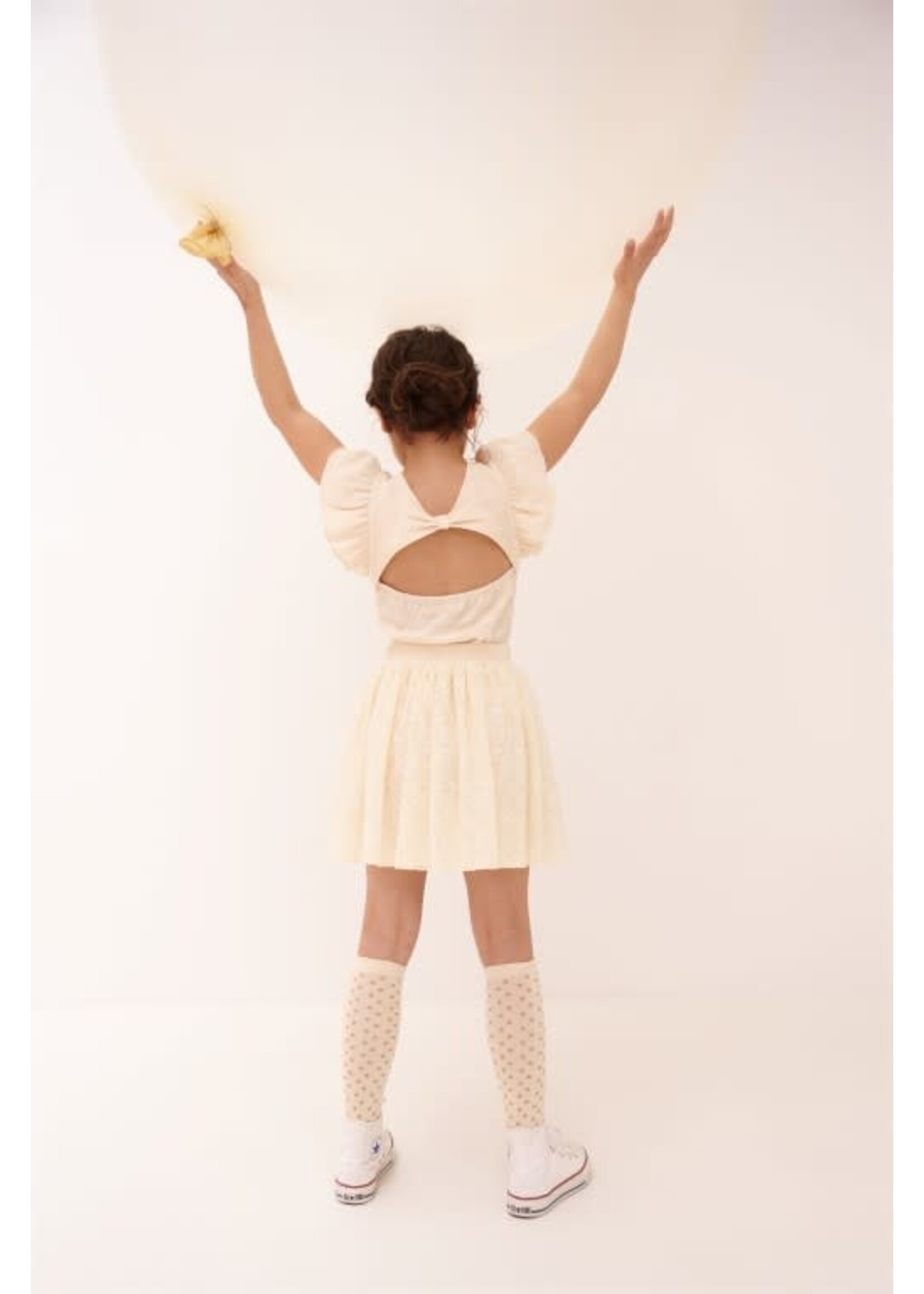 NoNo NoNo Rabi long dotted sock N412-5901 Pearled Ivory