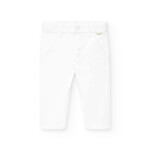 Boboli Boboli Stretch satin trousers for baby -BCI white 711155